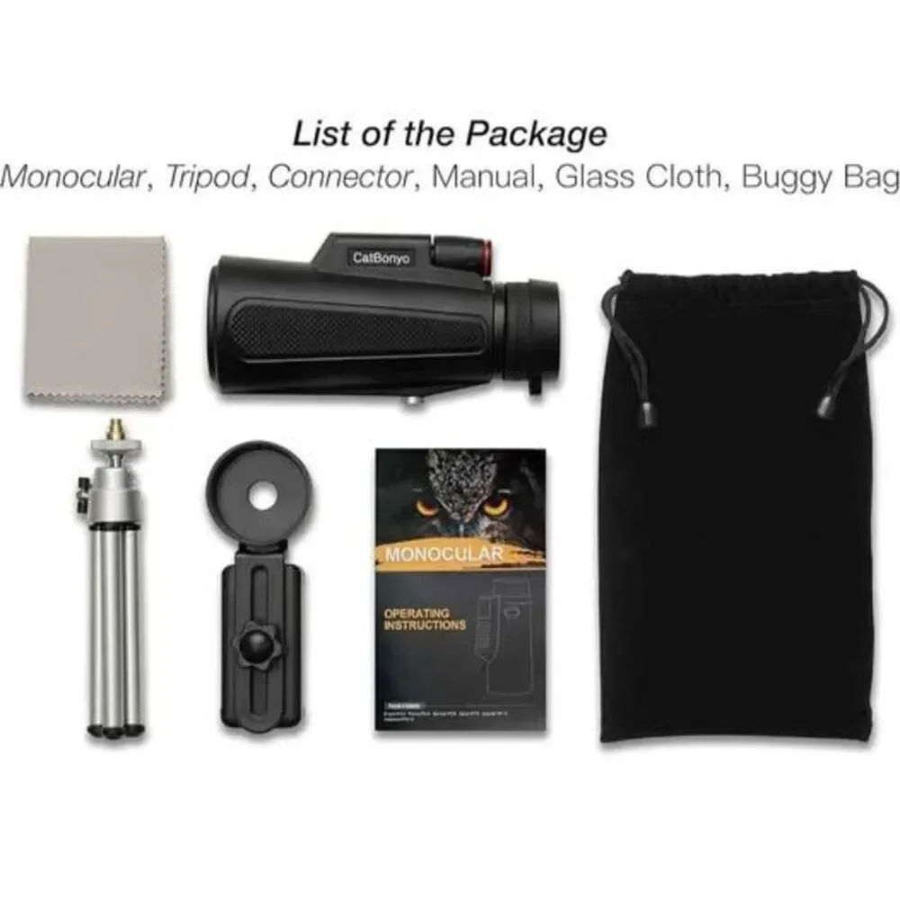 Monocular Telescope 10x42 with Tripod & Smartphone Holder